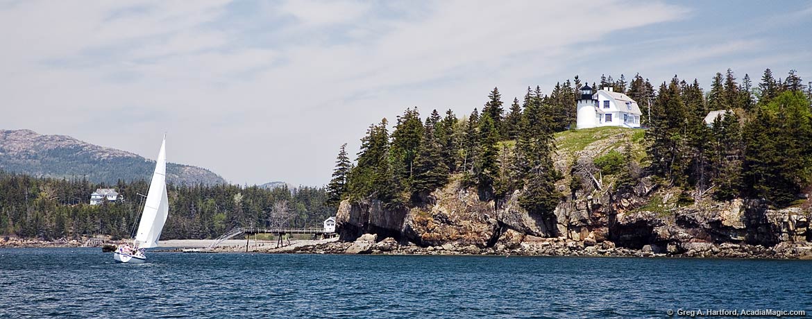 Sailing by Bear Island Lighthouse