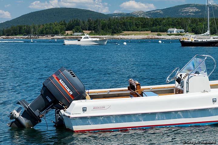 The 19 foot Boston Whaler Outrage Motorboat Rental