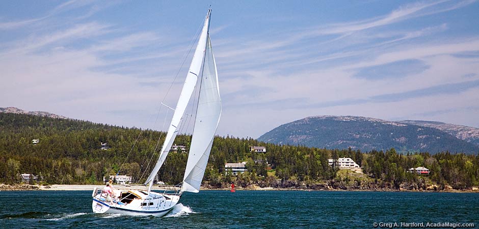 Sailing lessons in Acadia National Park, Maine